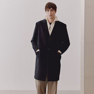 NWOT H&M Wool Blend Navy Blue Coat size 36R